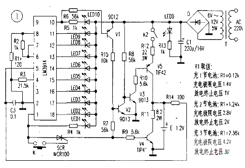 Automatic charger made with LM3914