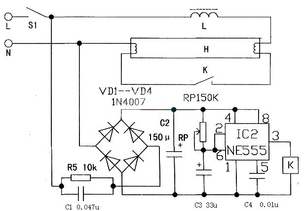 Electronic starter for fluorescent lamps with magnetic ballast