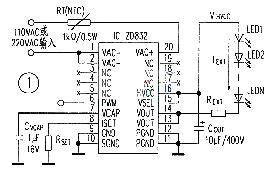 Transformerless AC-DC constant current LED driver circuit