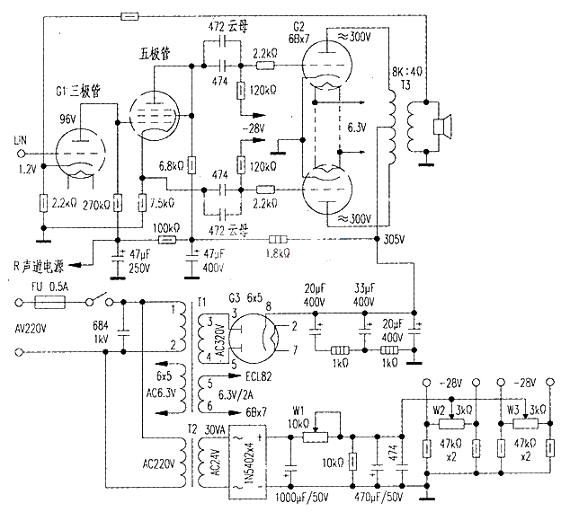 6BX7 10W bile duct amplifier