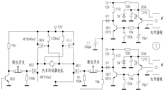 Infrared automatic door controller principle and circuit