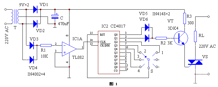 Zero-crossing power regulation (can be used for fan speed regulation, electric blanket temperature regulation, etc.)