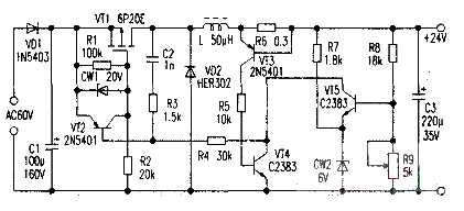 Series switching power supply for self-made CATV amplifier