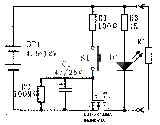 Tactile switch with automatic power off function