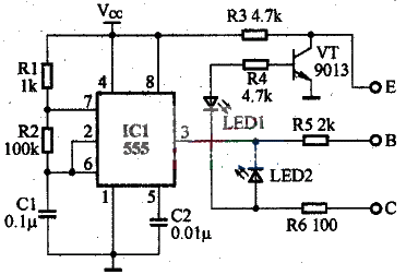 Using NE555 to make diode and triode detector