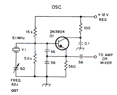 A crystal-controlled local oscillator circuit diagram