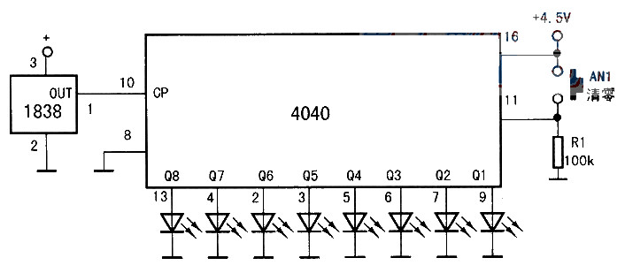 Infrared receiver made with CD4040