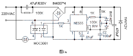 NE555 fan frequency speed regulation circuit