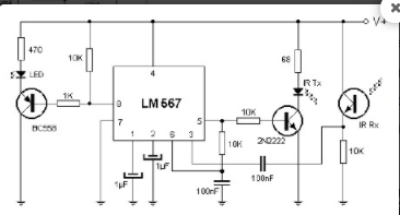 A simple proximity infrared detector circuit