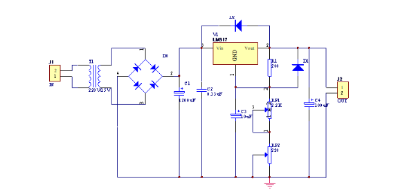 Adjustable voltage regulated power supply circuit diagram