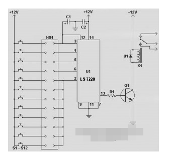 一个非常简单的基于IC LS7220的电子密码锁