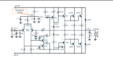 120W power amplifier schematic diagram