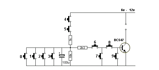 Detailed explanation of the circuit diagram of the ten-key electronic password switch