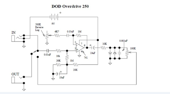 A DOD overload preamplifier circuit diagram sharing