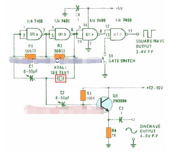 一个使用TTL IC的函数发生器电路