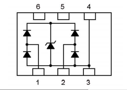 Two-Line TVS Diode Array with Parallel Zener Diodes