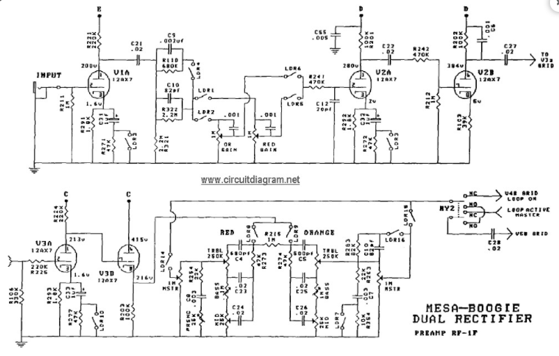 Mesa Boogie Dual Rectifier Circuit