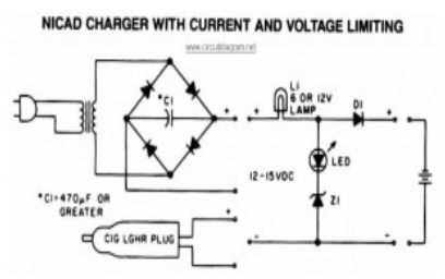 Ni-CAD battery charger circuit schematic