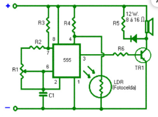 A simple and low-cost light alarm circuit sharing