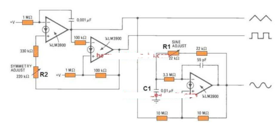 基于LM3900构建的函数发生器电路