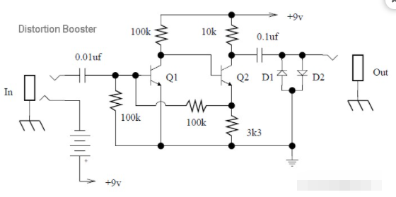 A simple distortion enhancer circuit diagram