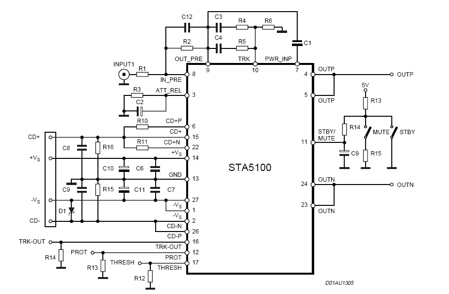 A simple mono amplifier circuit