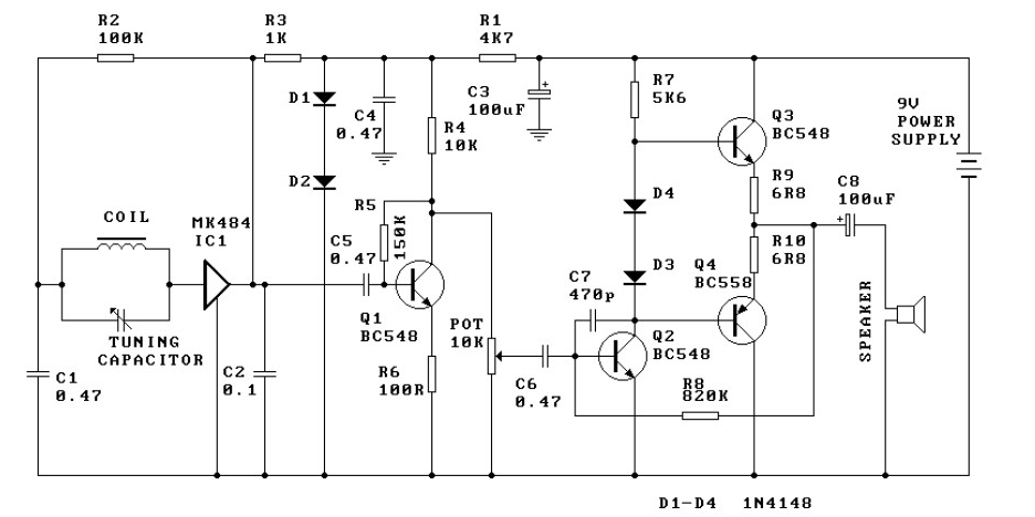 AMRadio receiver circuit diagram based on old single ICMK484