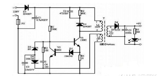 Home switching power supply circuit diagram explanation