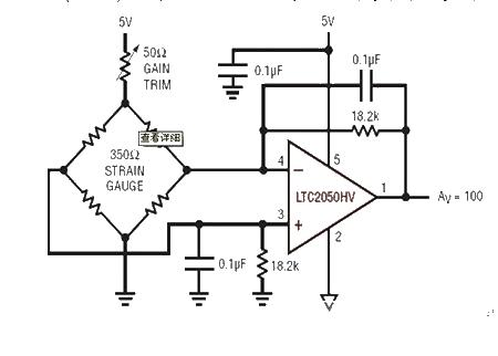 Differential bridge amplifier circuit diagram