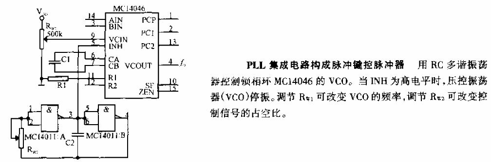 PLL integrated circuit constitutes pulse keying pulser circuit diagram