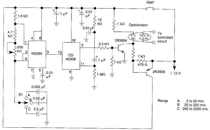 Two thousand minute timer schematic diagram