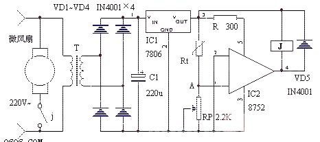 Refrigerator air-cooled power-saving automatic controller circuit diagram