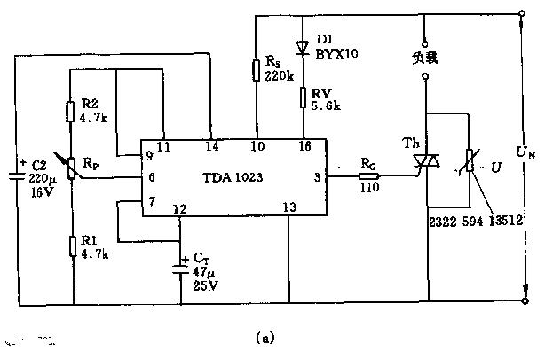 Thyristor circuit diagram of integrated flip-flop td1028