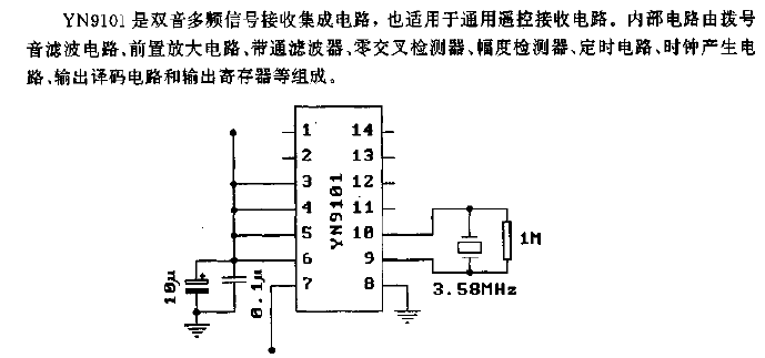 YN9101 (universal) remote control<strong><strong>receiving circuit</strong></strong> (dual tone multi-frequency signal<strong><strong>receiving circuit</strong></strong>).gif