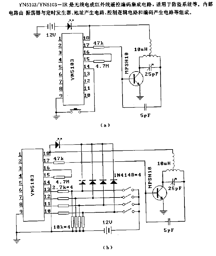 YN5013 (anti-theft system)<strong><strong>Radio</strong></strong>or<strong><strong>Infrared remote control</strong></strong><strong><strong>Encoding circuit</strong>< /strong>.gif