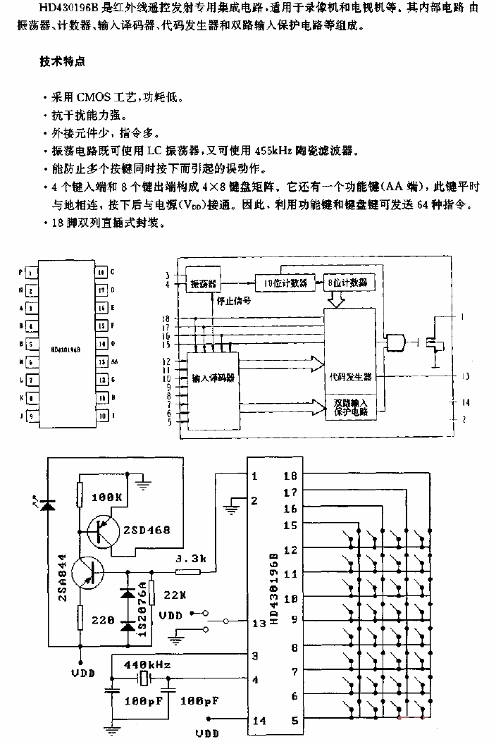 <strong>HD</strong>430196B (<strong><strong>VCR</strong></strong>and TV)<strong><strong>Infrared Remote Control</strong></strong><strong><strong >Transmitting circuit</strong></strong>.gif