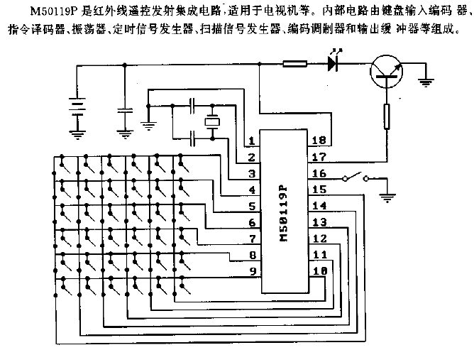 M50119P (TV)<strong><strong>Infrared remote control</strong></strong><strong><strong>Transmitter circuit</strong></strong>.gif