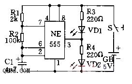 Flash circuit diagram with 555 circuit as the core