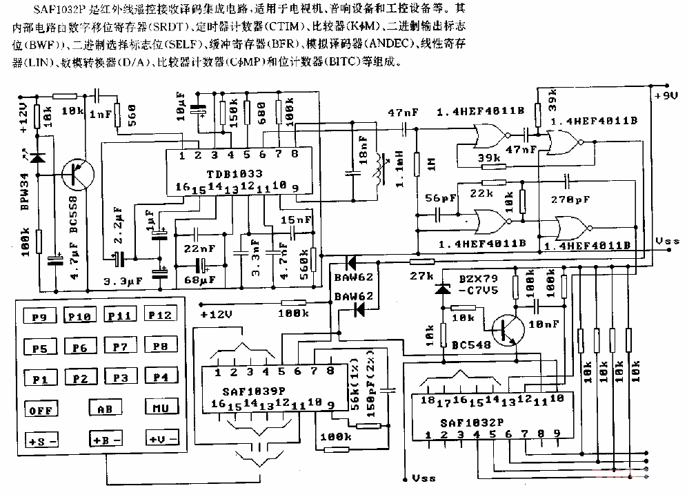 SAF1032P (TV,<strong><strong>Audio</strong></strong>equipment and<strong>Industrial Control</strong>Equipment)<strong>Infrared Remote Control</strong>Receiver<strong><strong>Decoding circuit</strong></strong>.gif