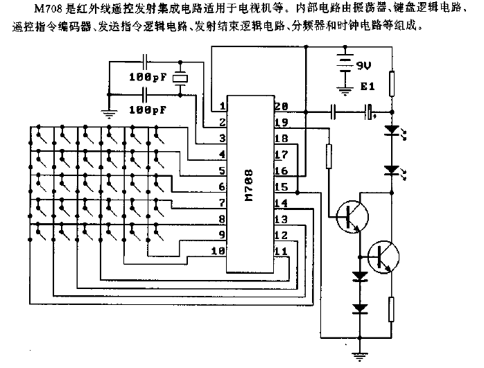 M708 (TV)<strong><strong>Infrared remote control</strong></strong><strong><strong>Transmitter circuit</strong></strong>.gif