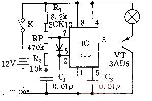 555 practical DC stepless dimmer circuit diagram