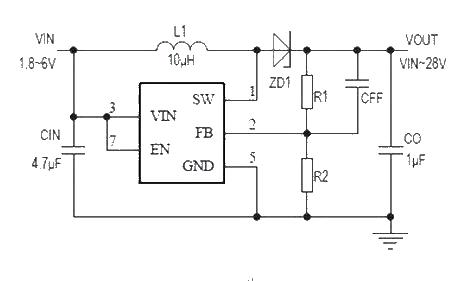 A typical application circuit diagram of PS61040