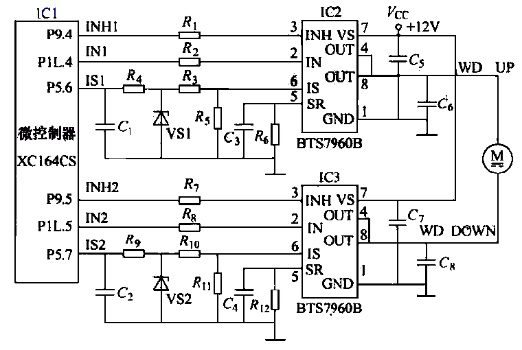 Automobile window automatic control circuit diagram