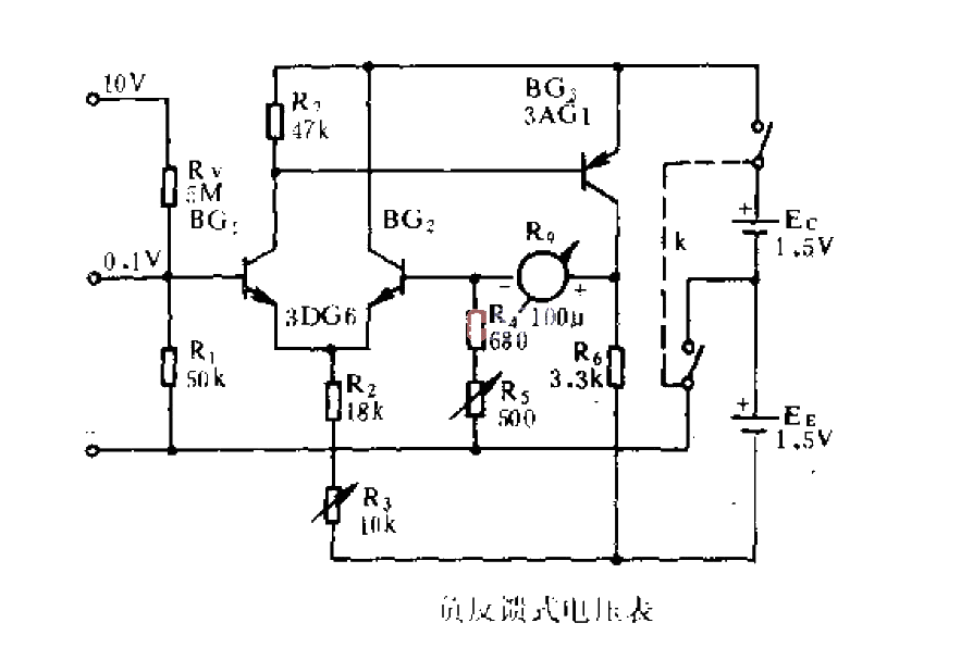 Negative feedback voltmeter