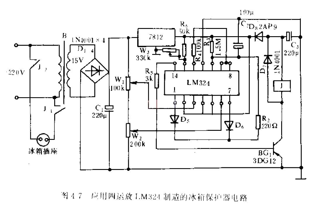 Refrigerator<strong>Protector</strong><strong>Circuit</strong> made using four<strong>Op Amp</strong><strong>LM324</strong>.jpg