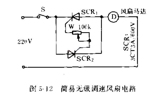 Simple stepless speed fan circuit