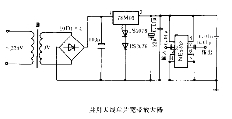 Shared Antenna Monolithic Broadband Amplifier