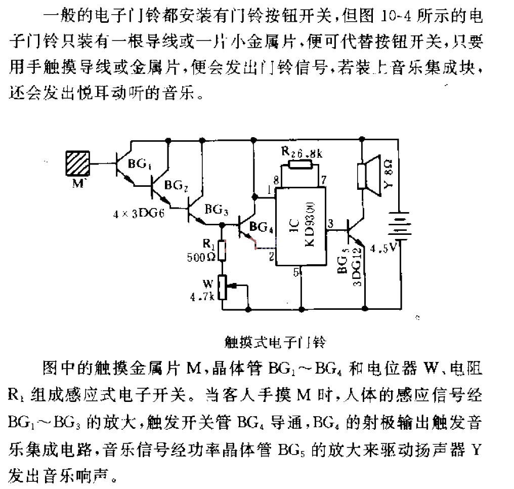 Touch electronic doorbell