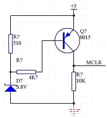 pic series microcontroller reset circuit