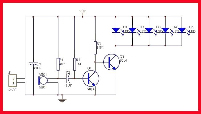 Music sound control level indicator circuit diagram